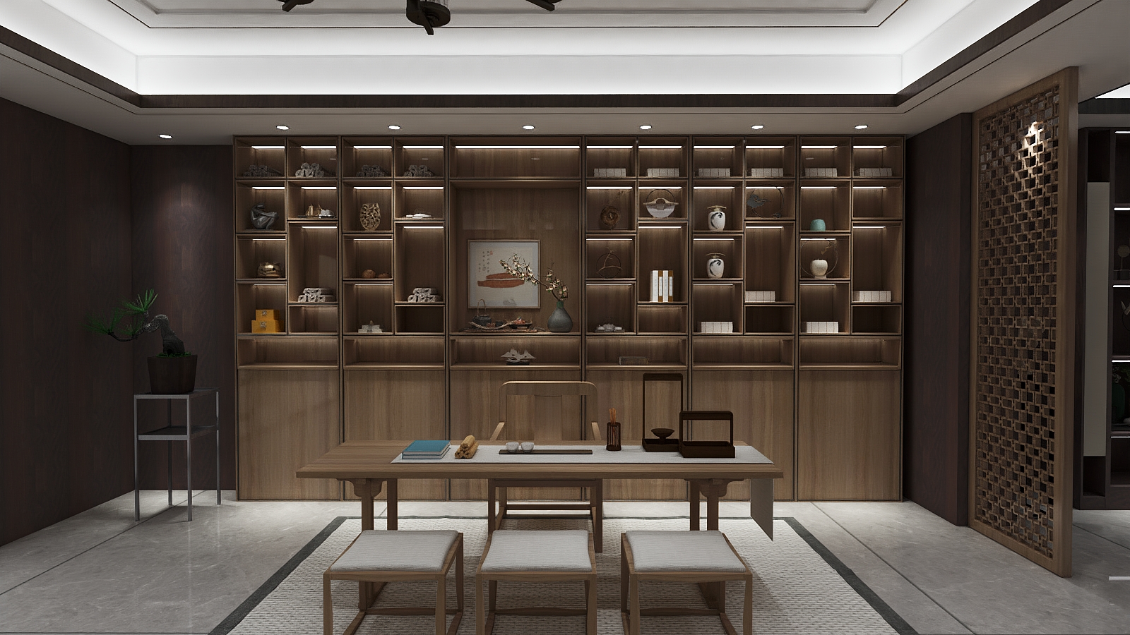 AiHOME设计工场|新中式茶室与书房，品味悠远的禅意生活